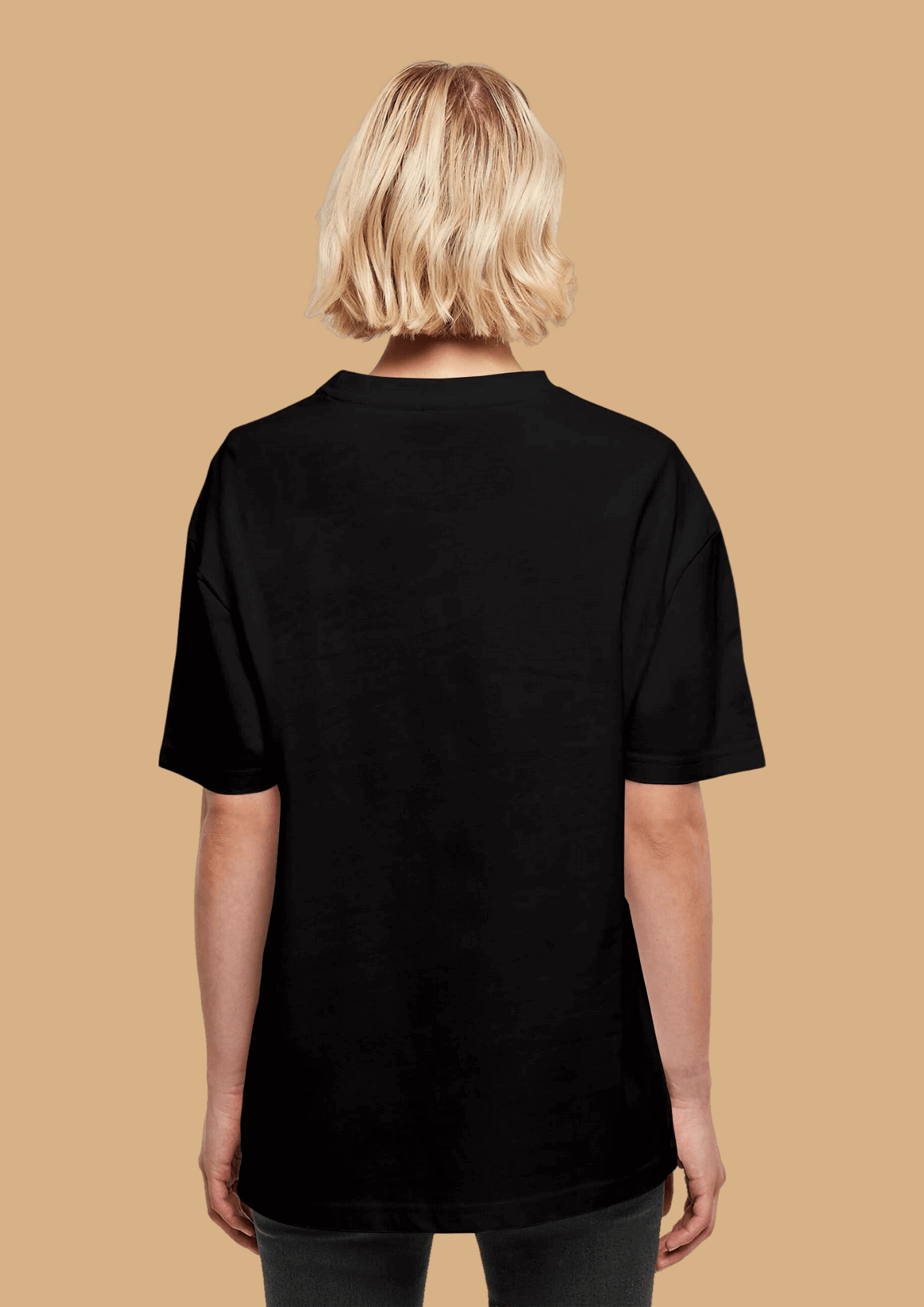 You become what you believe printed black oversized t-shirt 