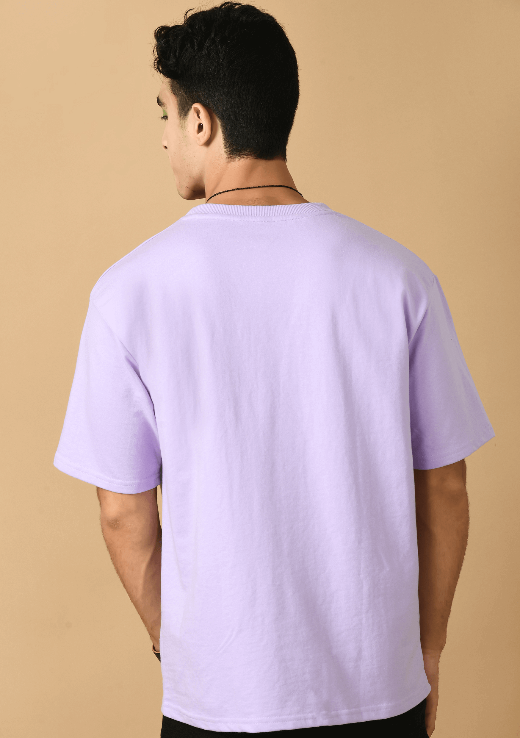 Youth front printed lavender color oversized t-shirt by offmint