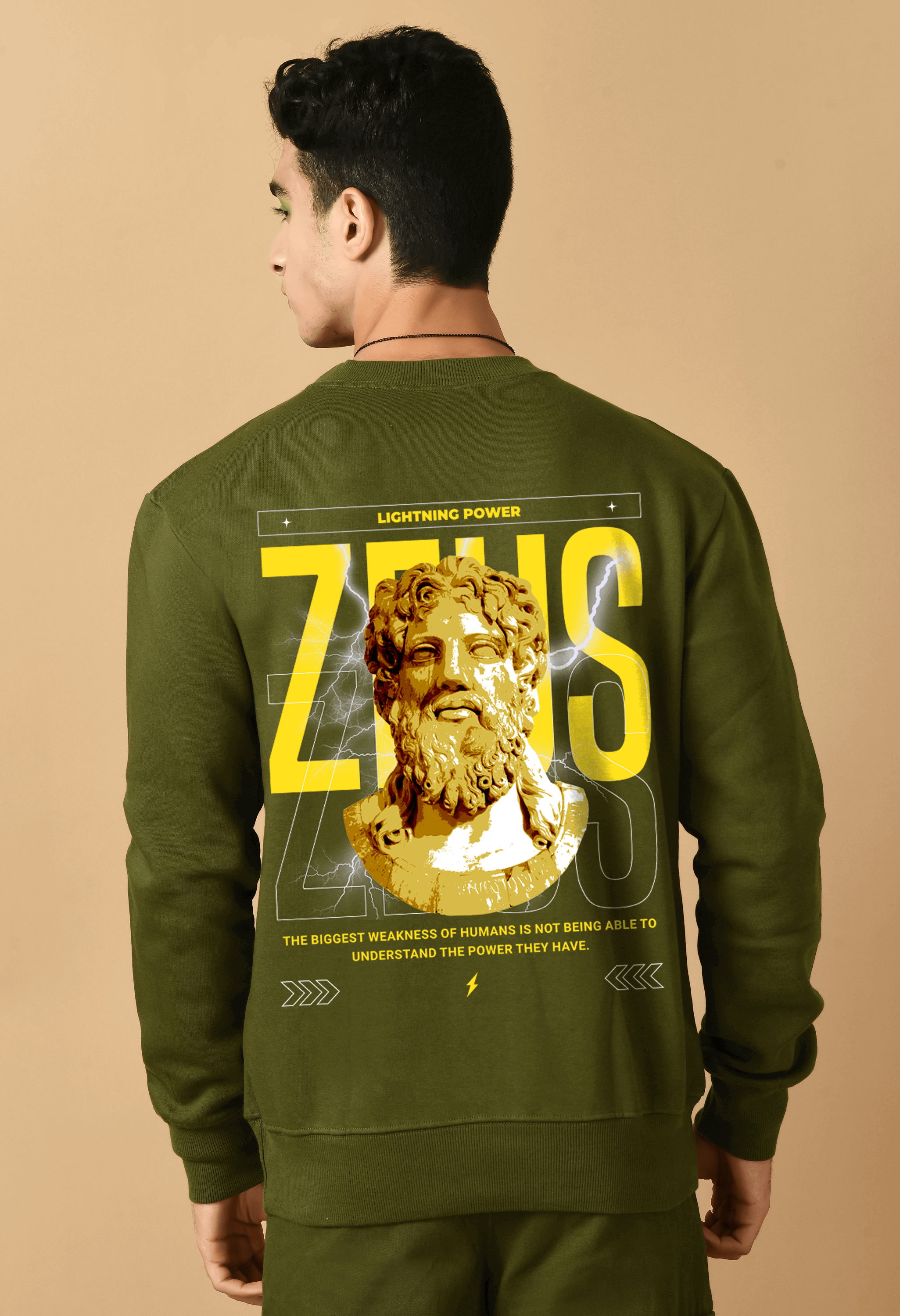 Zeus olive green color sweatshirt by offmint