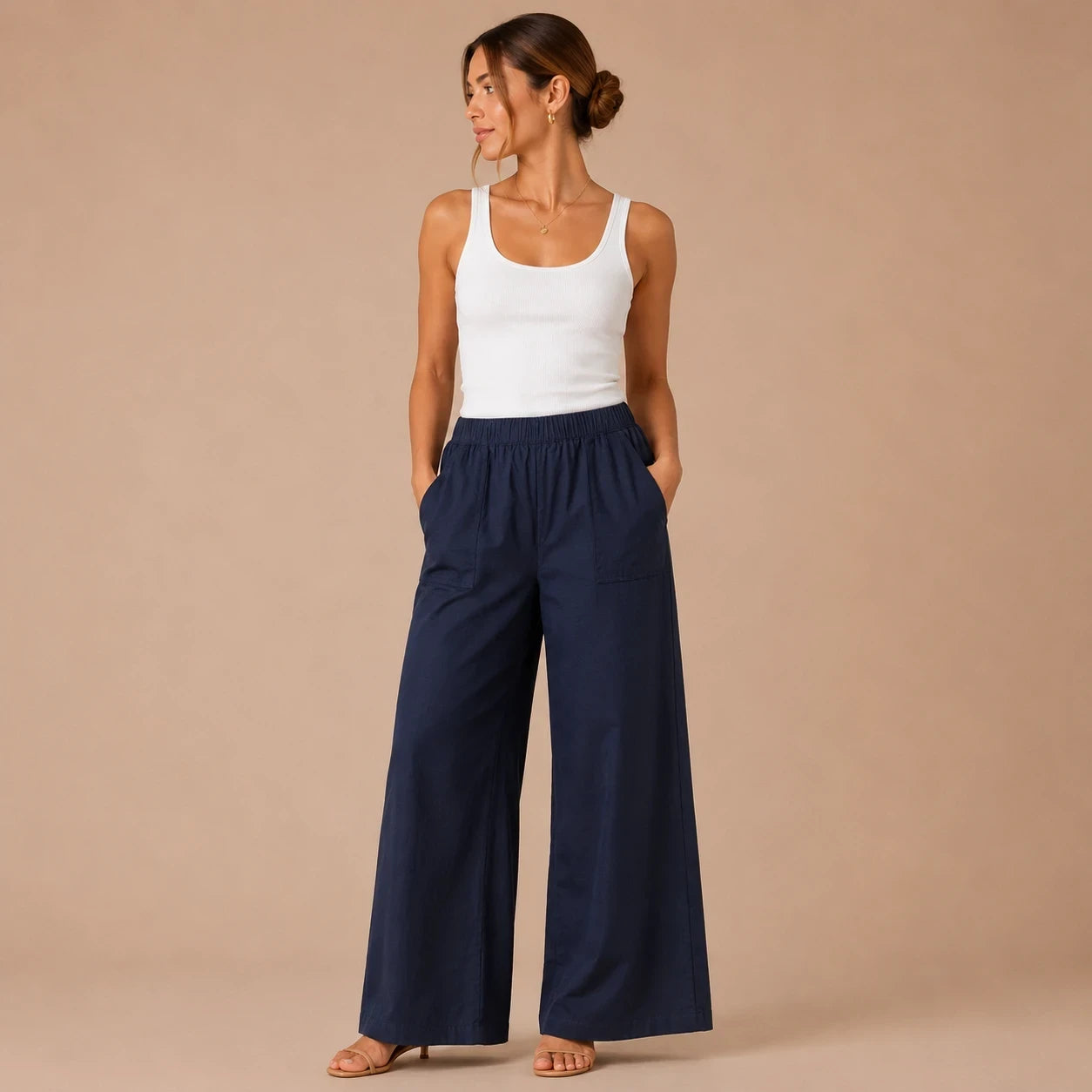 Midnight Flow Wide-Leg Trousers