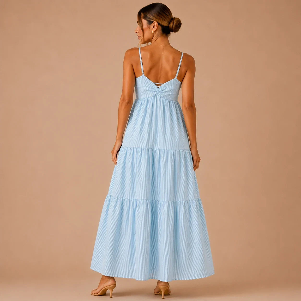 Sky Breeze Striped Maxi Dress