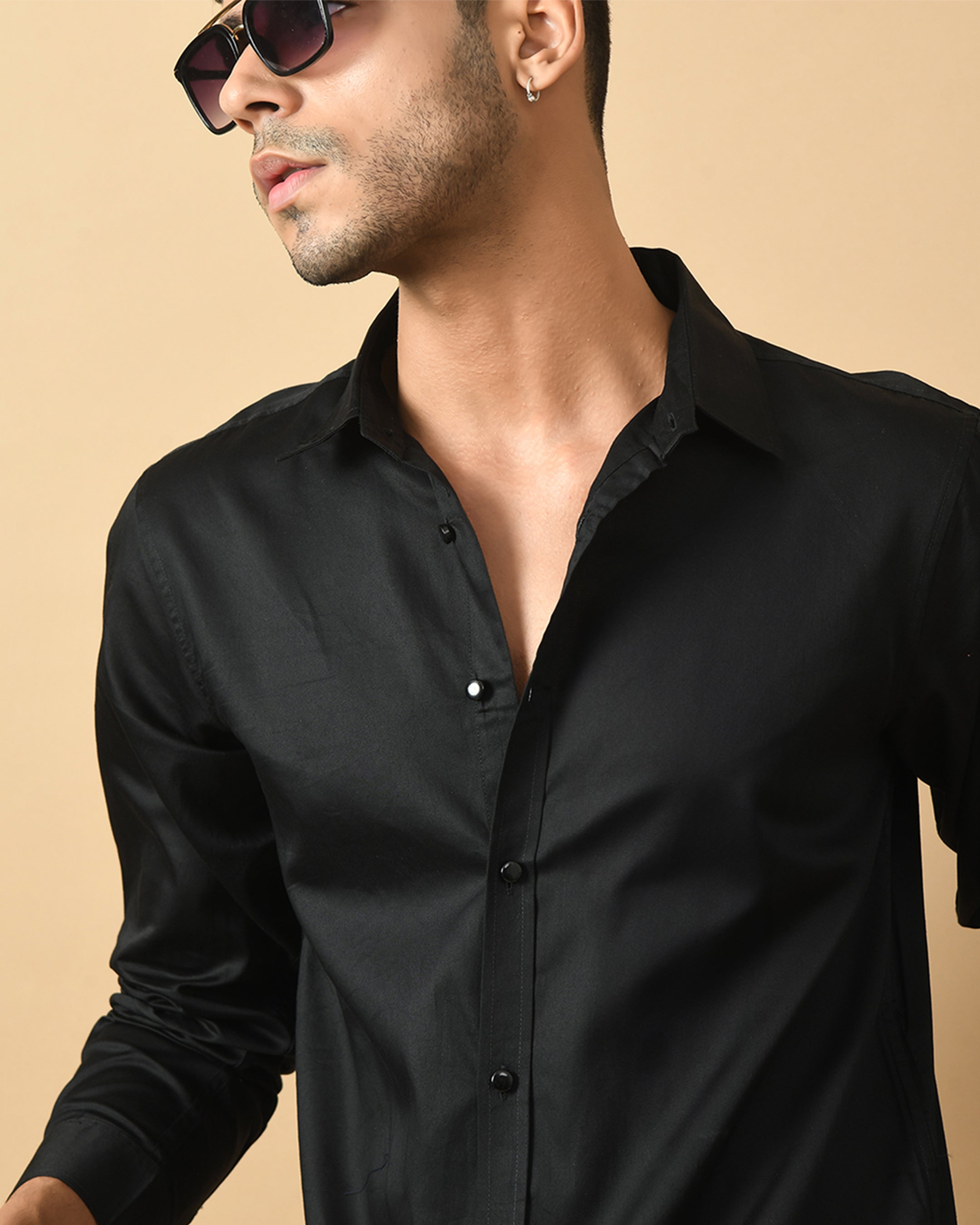 Nevermind Printed Black ClubWear Shirt By Offmint