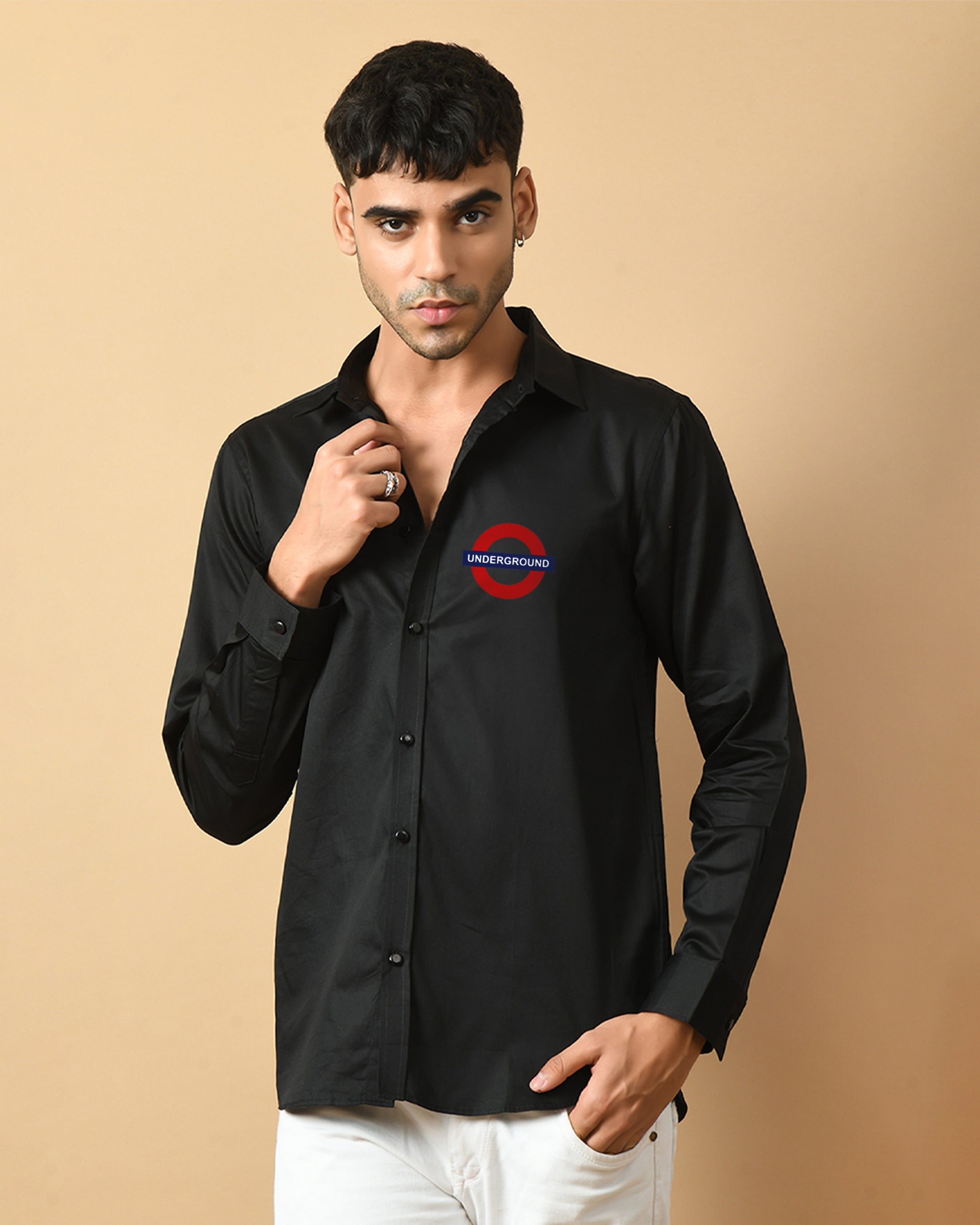 Underground Printed Black Shirt By Offmint