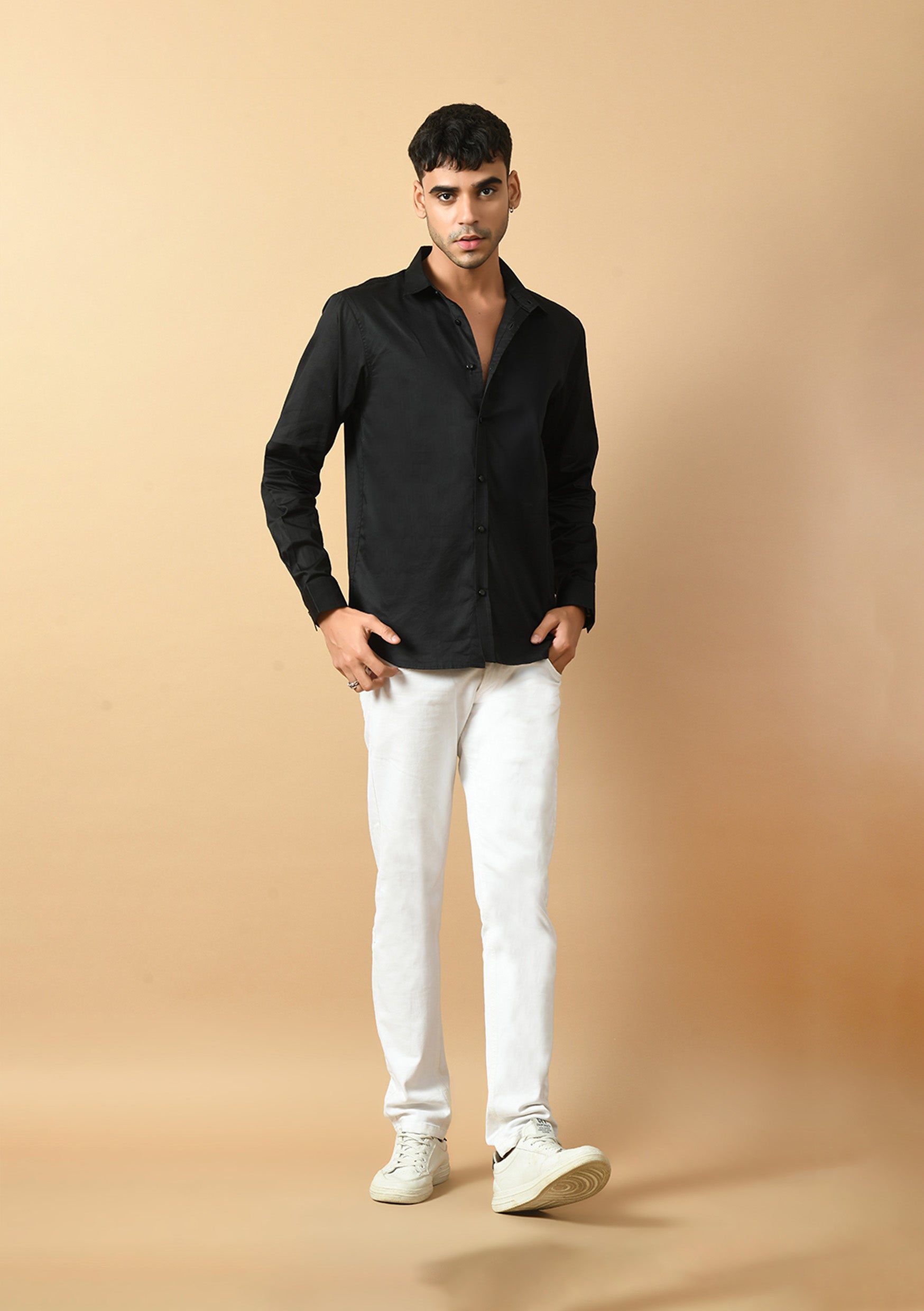 Heart Quote Printed Black ClubWear Shirt By Offmint