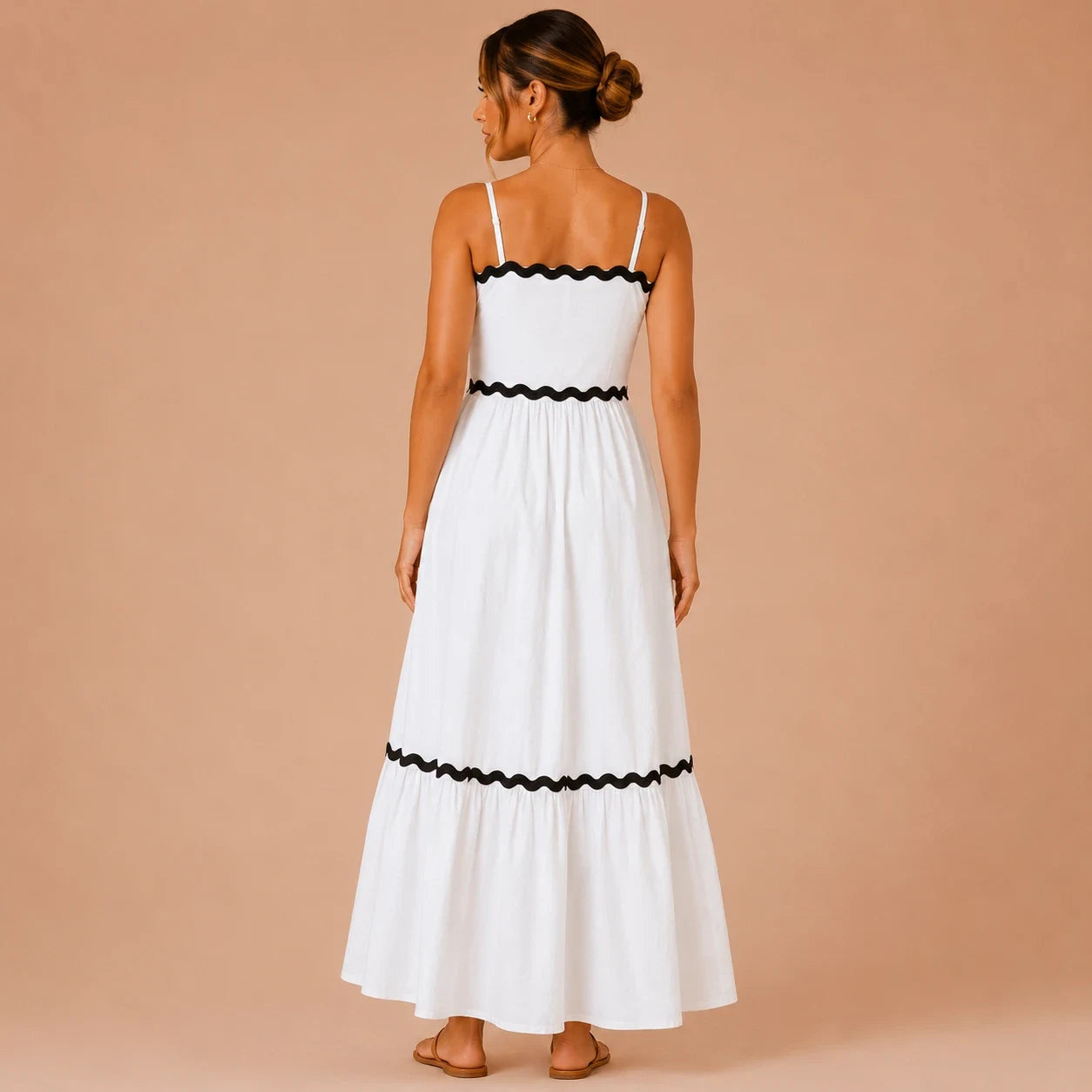 Ivory Charm Contrast Maxi Dress