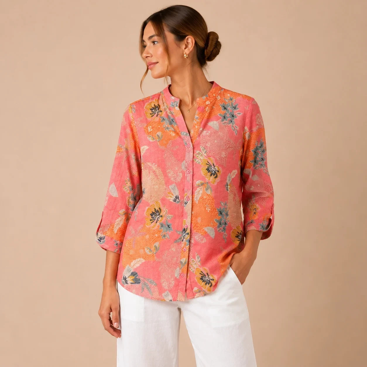 Blush Bloom Printed Casual Shirt