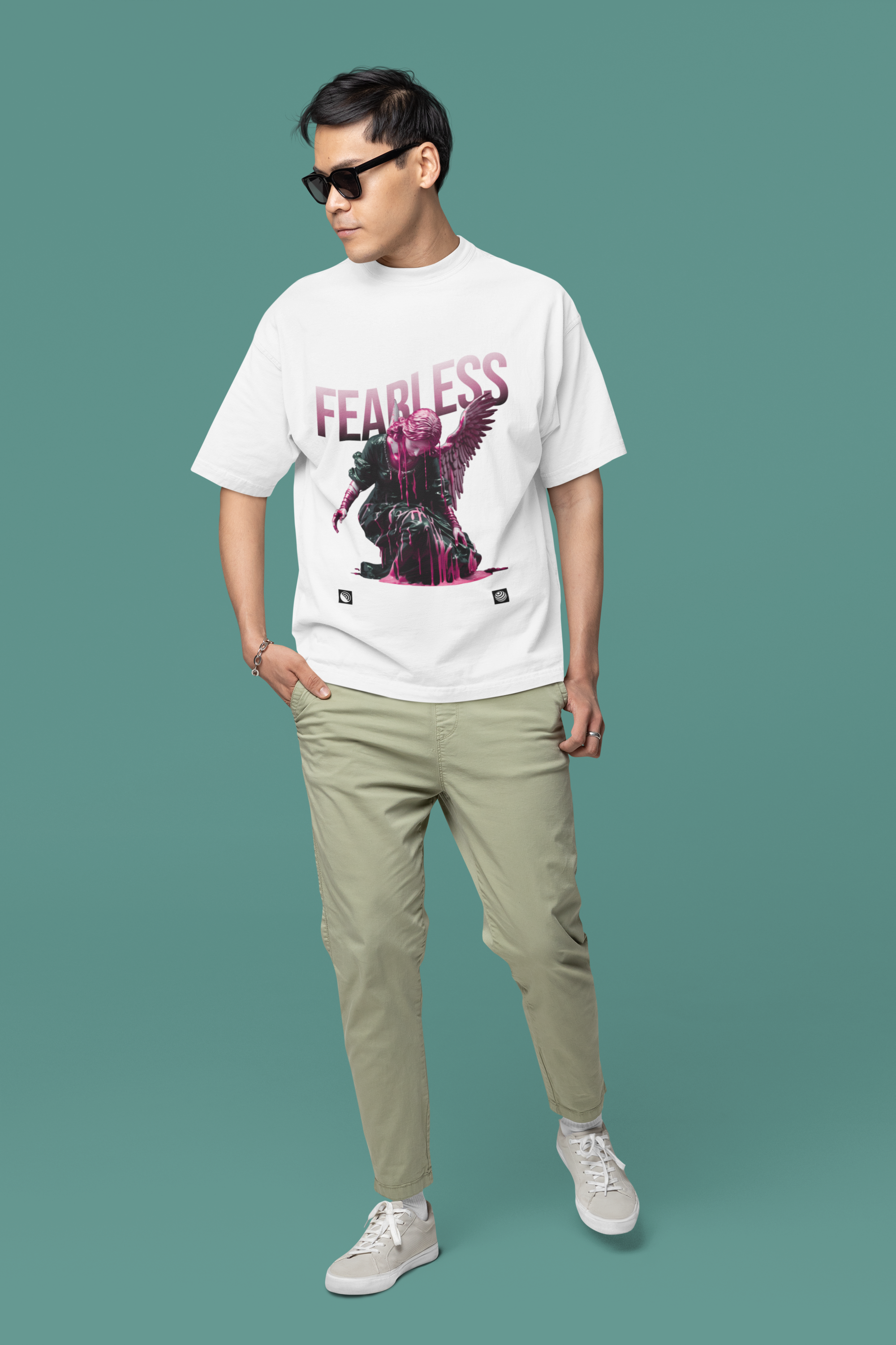 FEARLESS PRINTED OVERSIZED T-SHIRT
