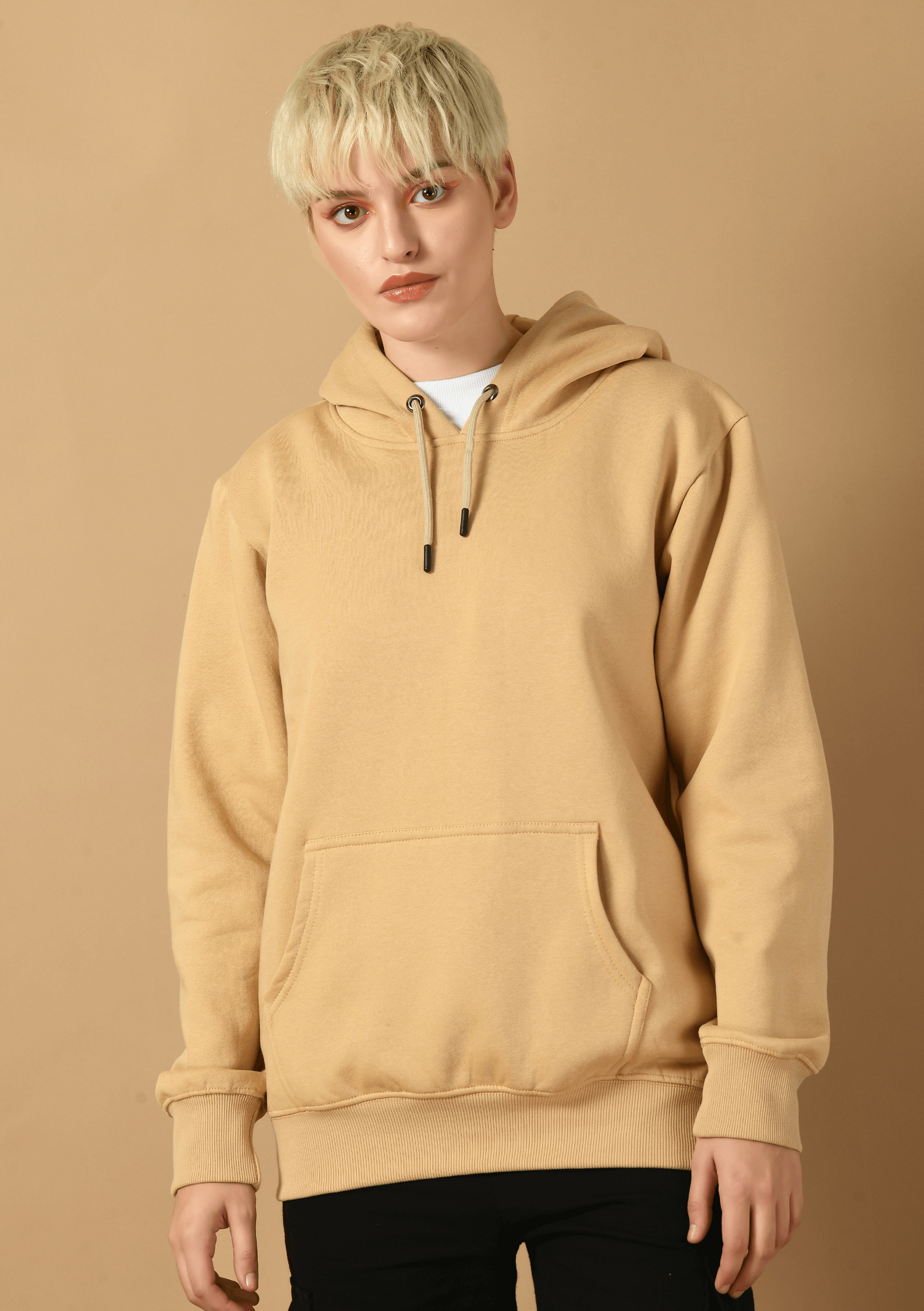 Nightmare Skeleton Printed Beige Hoodie By Offmint