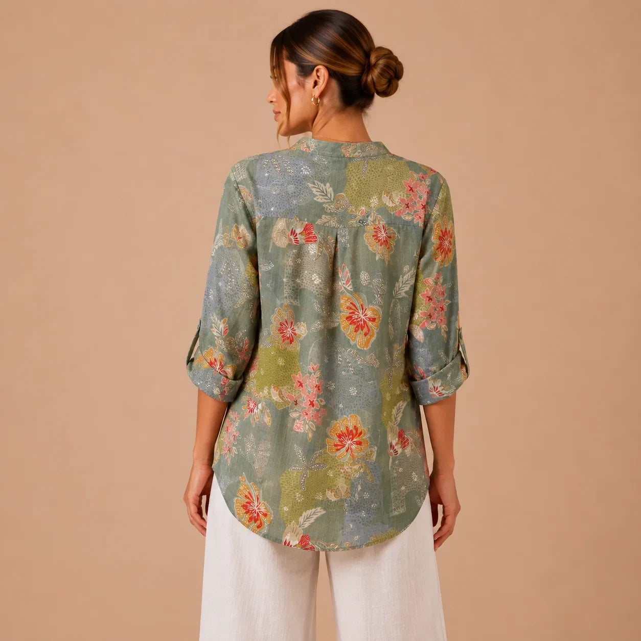Sage Garden Floral Casual Shirt