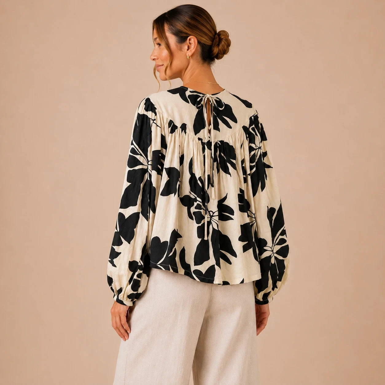 Noir Bloom Statement Top