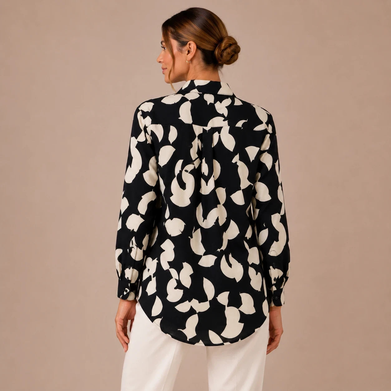 Monochrome Abstract Print Shirt