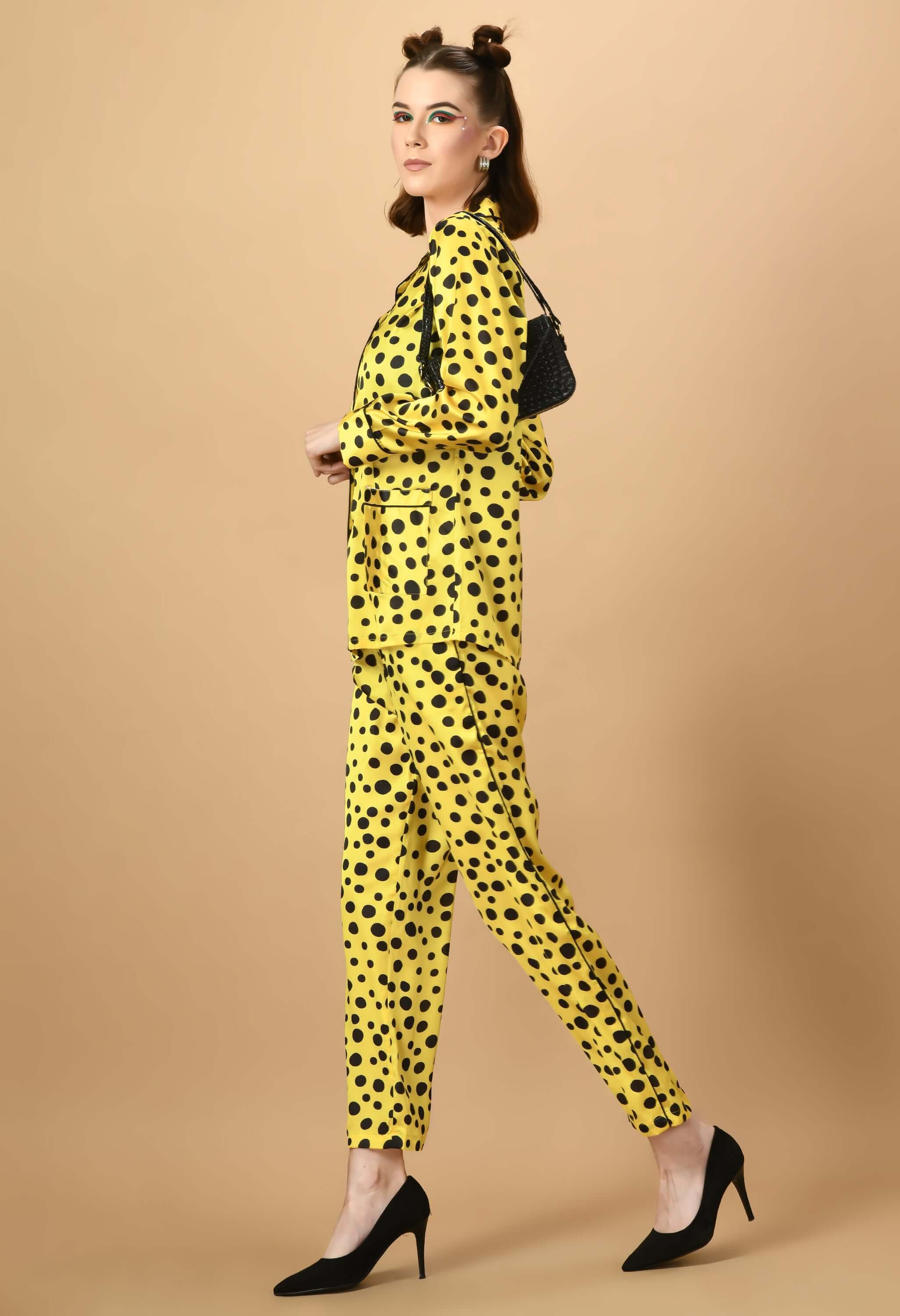 yellow black co-ord set